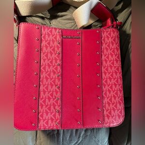 Michael Kors Hot Pink Studded Crossbody Bag